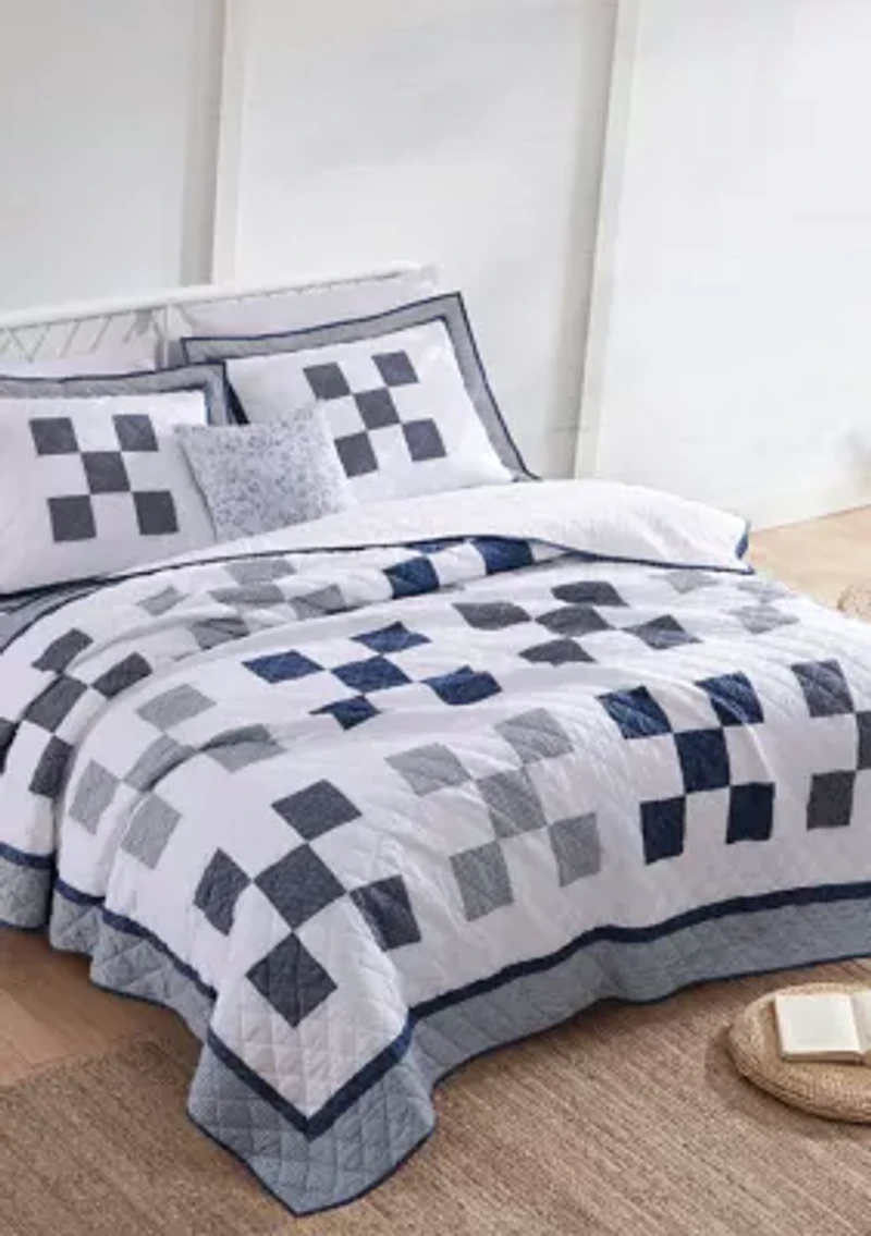 Block Checkerboard 3-Piece Quilt Set