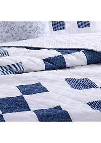 Block Checkerboard 3-Piece Quilt Set