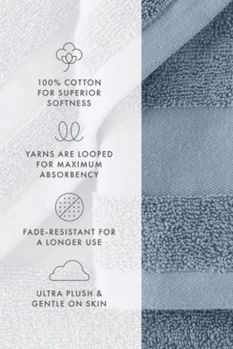 Towels 6-Pack 100% Cotton Bathroom Essentials