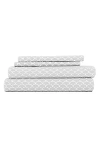 Sheet Set 4-Piece Patterned Microfiber Geometric Ultra Soft Bedding