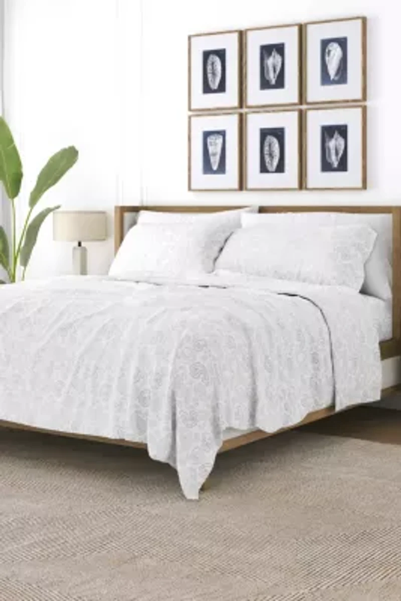 Sheet Set 4-Piece Patterned Microfiber Classic Essentials Ultra Soft Bedding