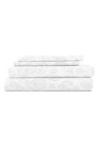Sheet Set 4-Piece Patterned Microfiber Classic Essentials Ultra Soft Bedding