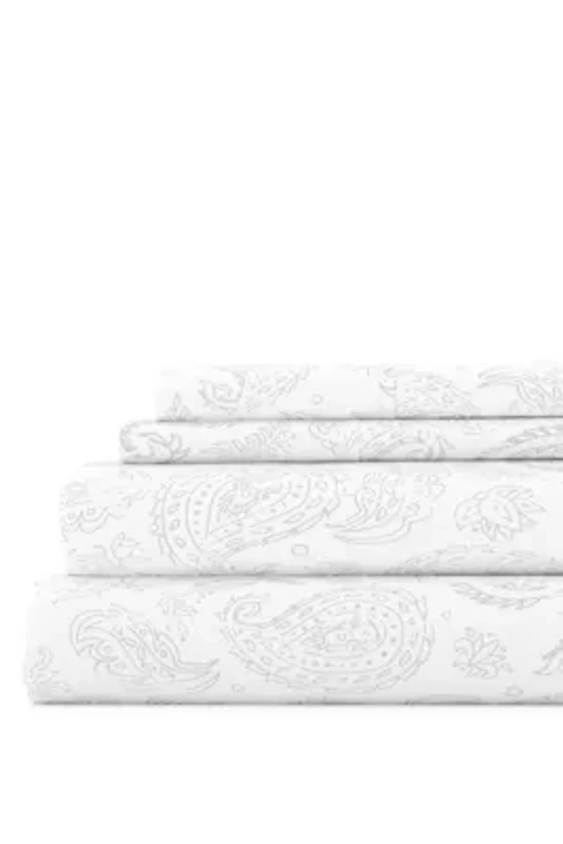 Sheet Set 4-Piece Patterned Microfiber Classic Essentials Ultra Soft Bedding