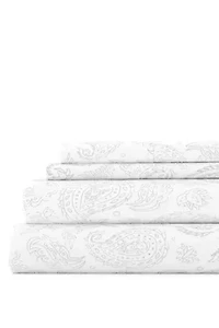 Sheet Set 4-Piece Patterned Microfiber Classic Essentials Ultra Soft Bedding