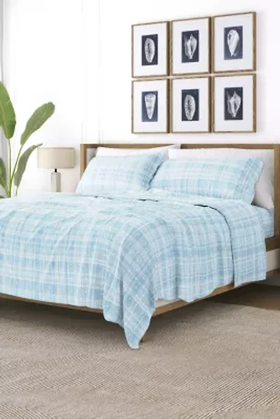 4-Piece Patterned Microfiber Dots and Stripes Ultra Soft Sheet Set