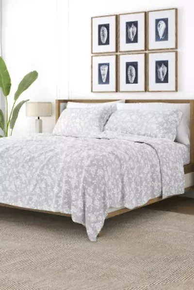 Sheet Set 4-Piece Patterned Microfiber Garden Farmhouse Ultra Soft Bedding