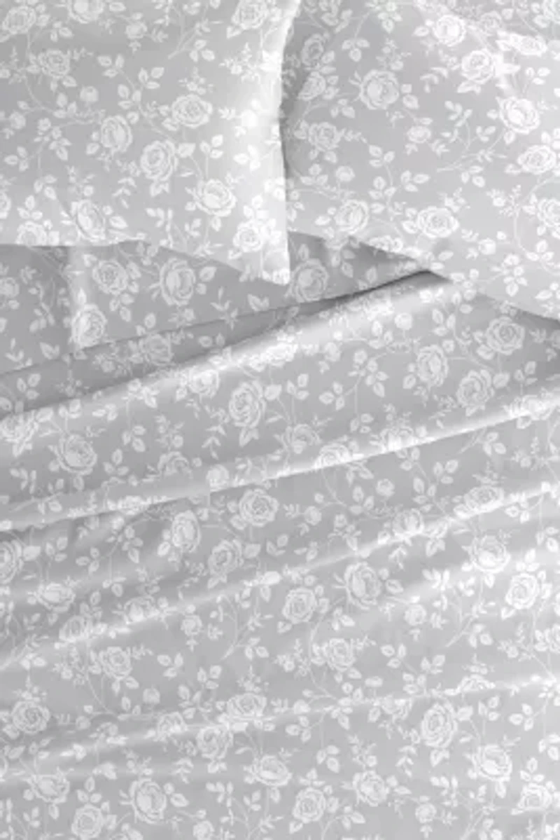 Sheet Set 4-Piece Patterned Microfiber Garden Farmhouse Ultra Soft Bedding