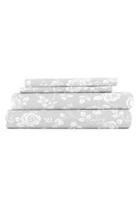 Sheet Set 4-Piece Patterned Microfiber Garden Farmhouse Ultra Soft Bedding