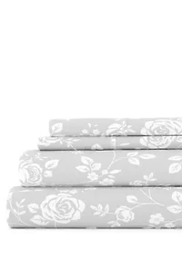 Sheet Set 4-Piece Patterned Microfiber Garden Farmhouse Ultra Soft Bedding