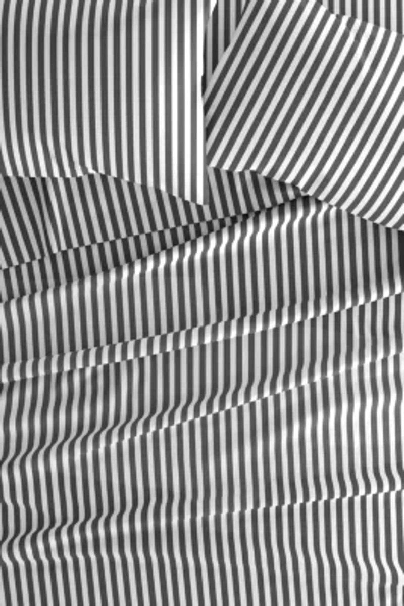 Sheet Set 4-Piece Patterned Microfiber Dots & Stripes Ultra Soft Bedding
