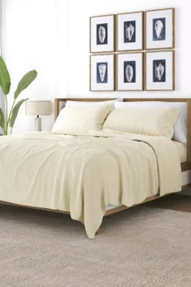 Sheet Set 4-Piece 100% Cotton Flannel Super Soft Bedding