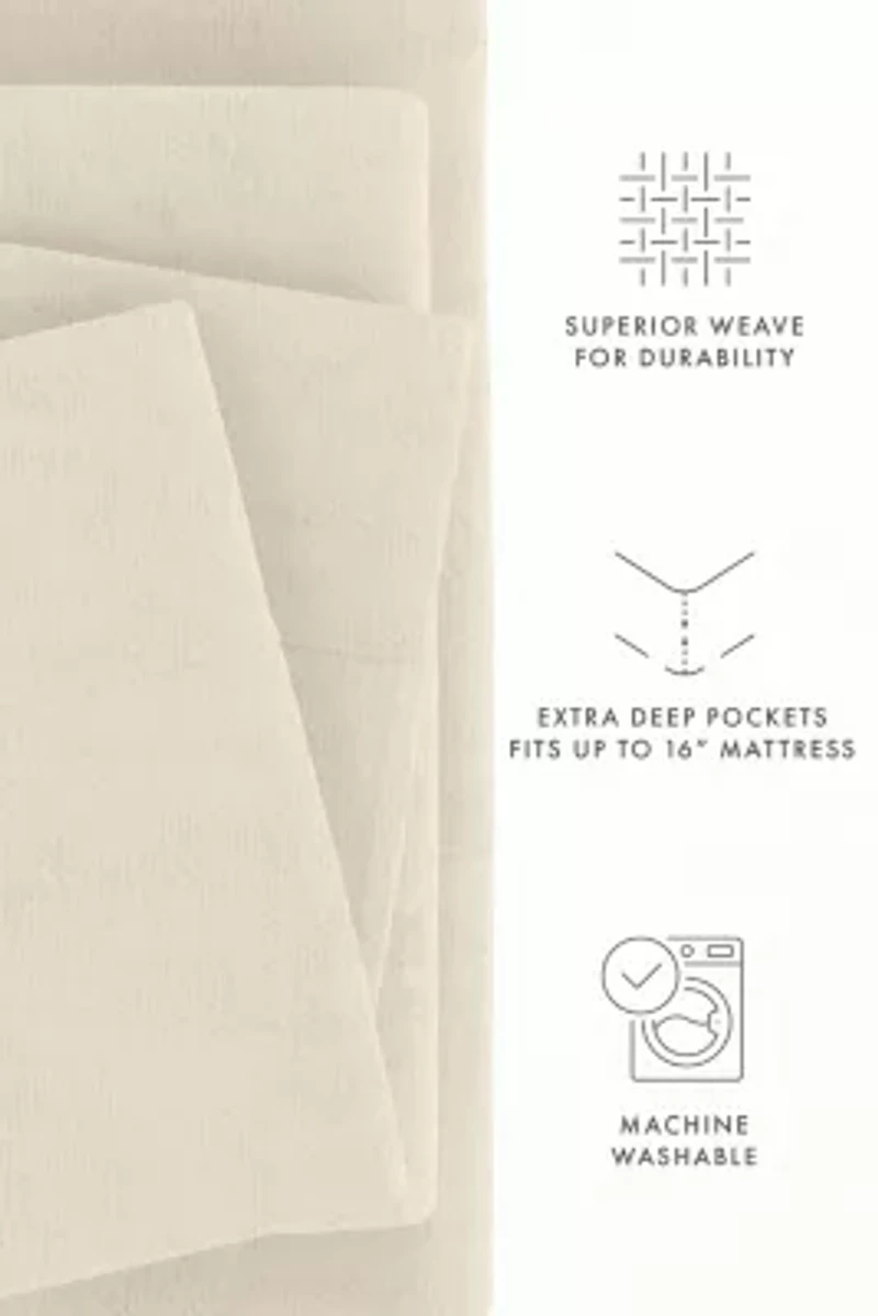 Sheet Set 4-Piece 100% Cotton Flannel Super Soft Bedding