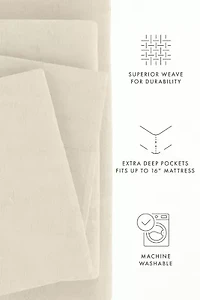 Sheet Set 4-Piece 100% Cotton Flannel Super Soft Bedding