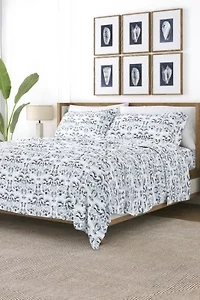 Sheet Set 4-Piece Patterned Microfiber Garden Farmhouse Ultra Soft Bedding