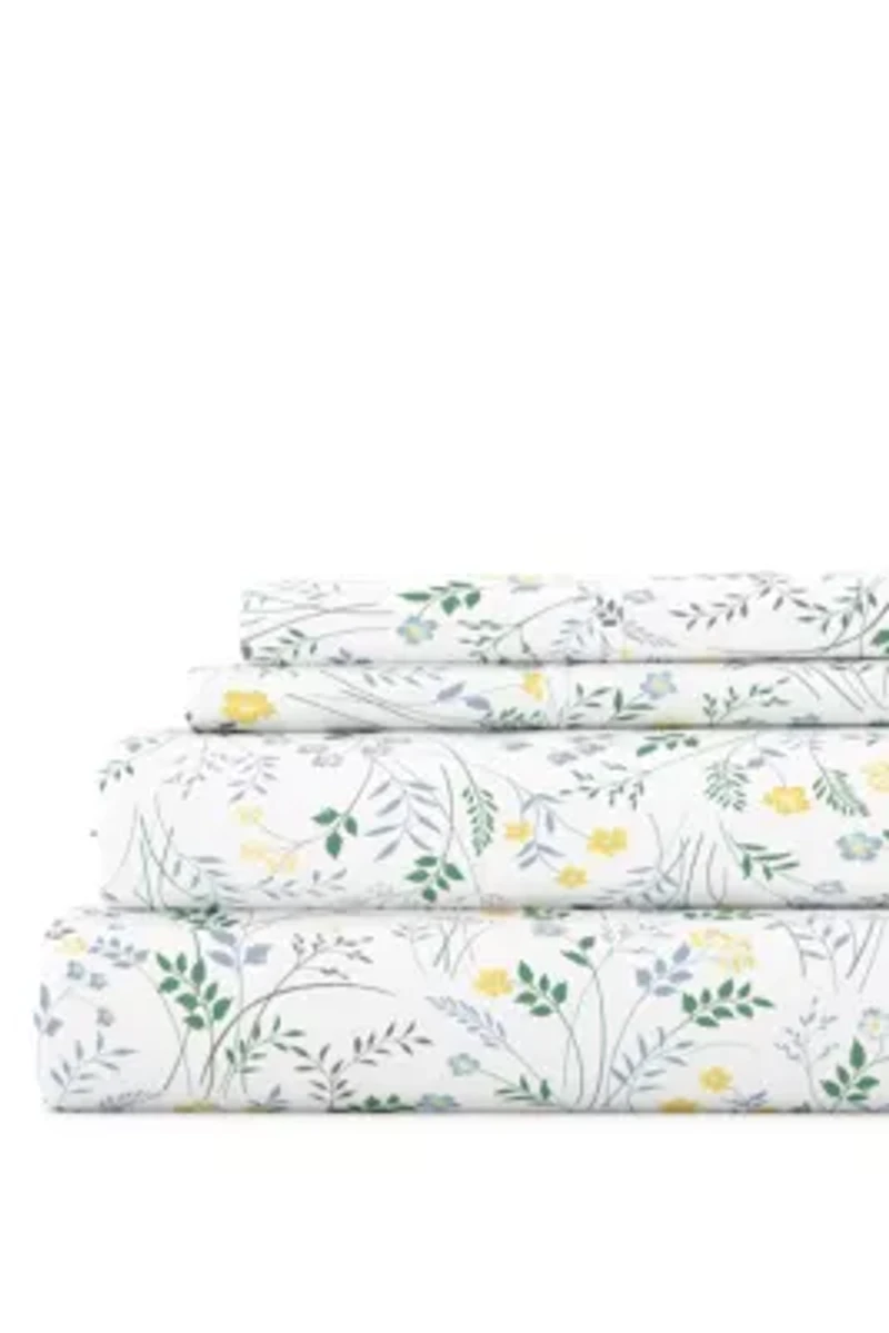 Sheet Set 3-Piece Patterned Microfiber Garden Farmhouse Ultra Soft Bedding