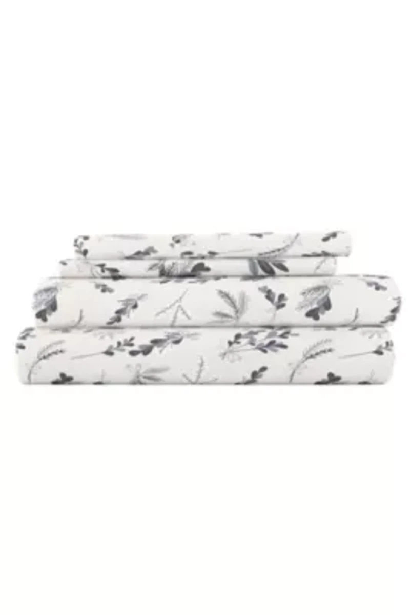 Sheet Set 4-Piece 100% Cotton Flannel Patterned Super Soft Bedding