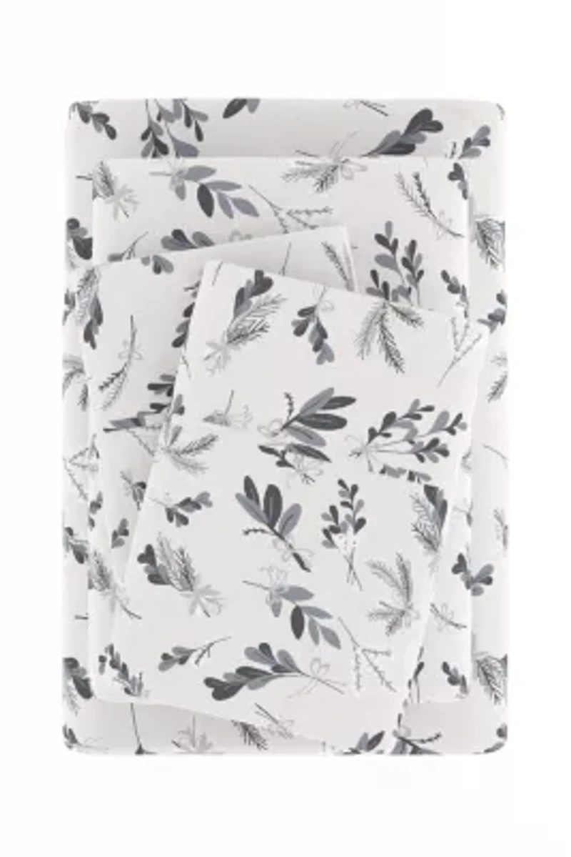 Sheet Set 4-Piece 100% Cotton Flannel Patterned Super Soft Bedding