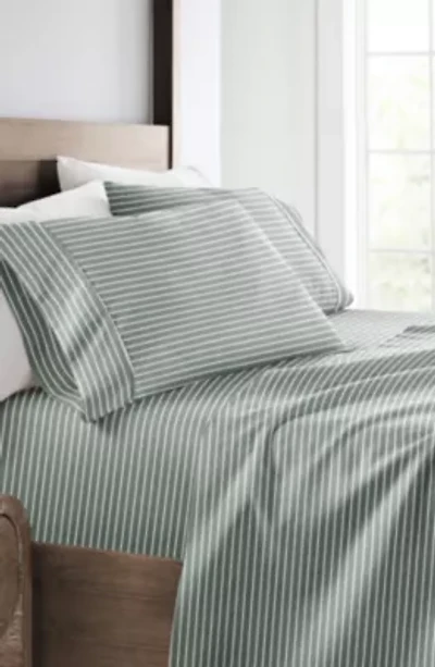 Sheet Set Patterned Microfiber Ultra Soft Bedding Distressed Awning Stripe
