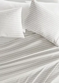 Sheet Set Patterned Microfiber Ultra Soft Bedding Distressed Awning Stripe