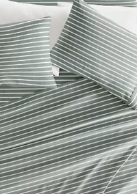 Sheet Set Patterned Microfiber Ultra Soft Bedding Distressed Awning Stripe