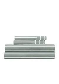 Sheet Set Patterned Microfiber Ultra Soft Bedding Distressed Awning Stripe