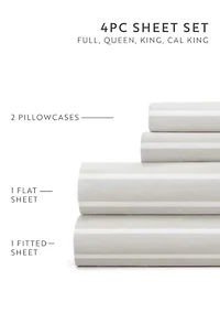 Sheet Set Patterned Microfiber Ultra Soft Bedding Distressed Awning Stripe