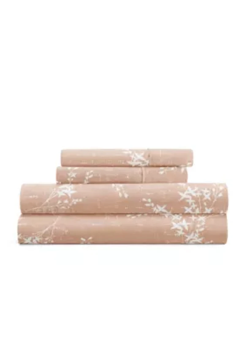 Sheet Set Patterned Microfiber Ultra Soft Bedding Distressed Willow