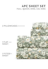 Sheet Set Patterned Microfiber Ultra Soft Bedding Floral Dream
