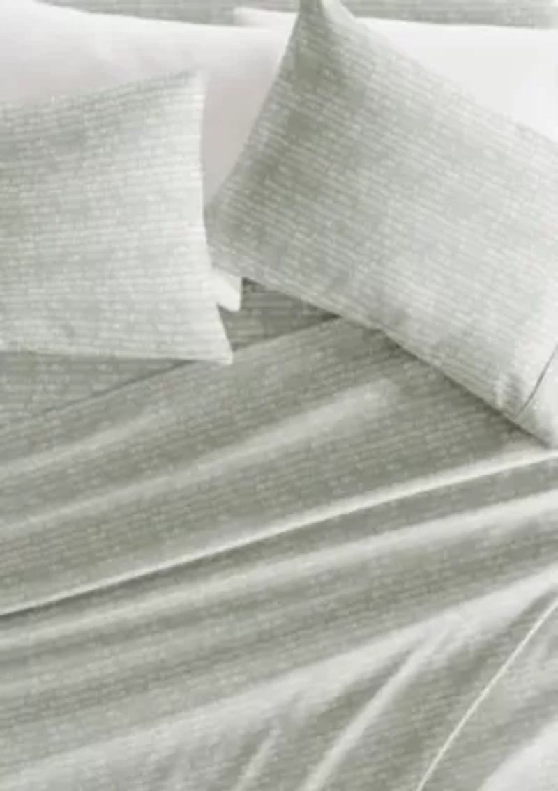 Sheet Set Patterned Microfiber Ultra Soft Bedding Dashed Lines