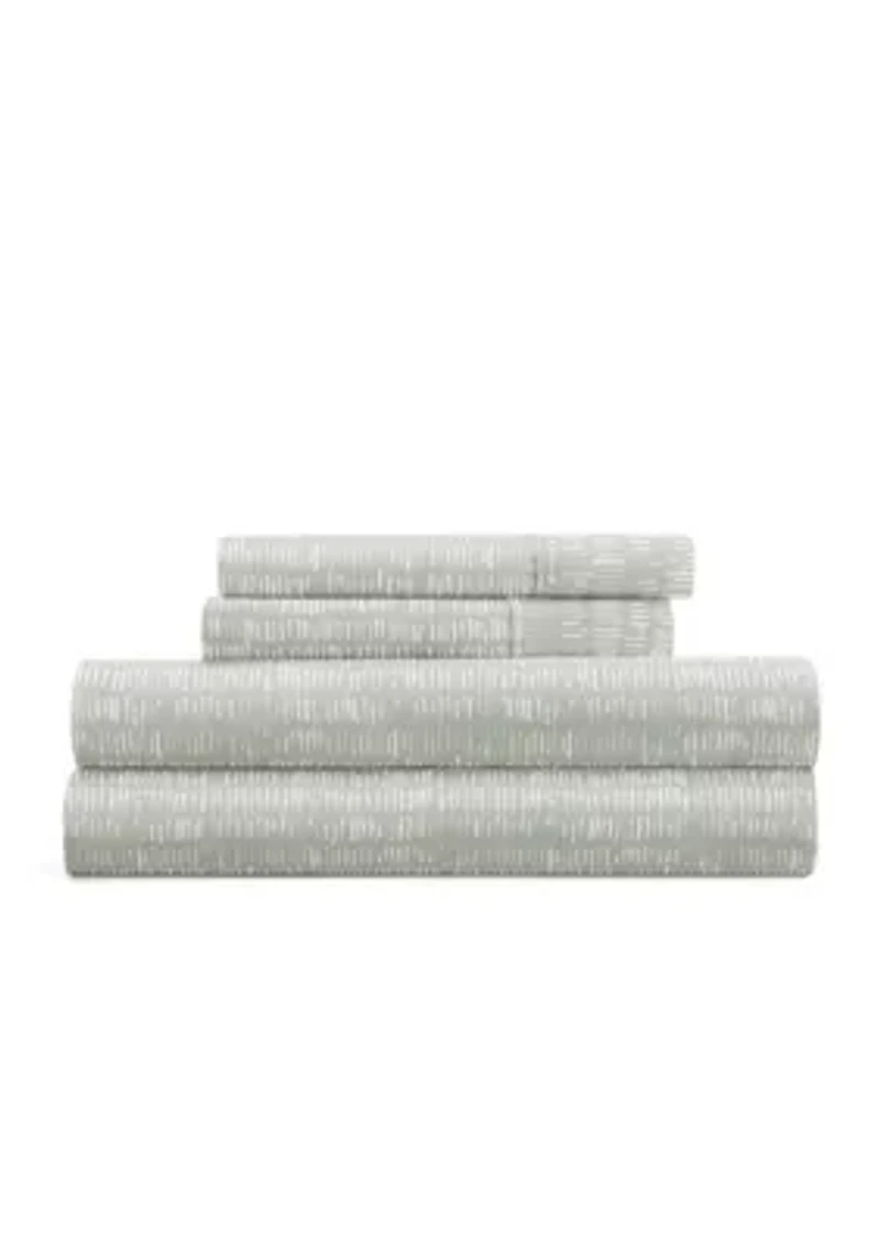 Sheet Set Patterned Microfiber Ultra Soft Bedding Dashed Lines
