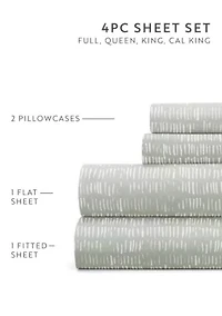 Sheet Set Patterned Microfiber Ultra Soft Bedding Dashed Lines