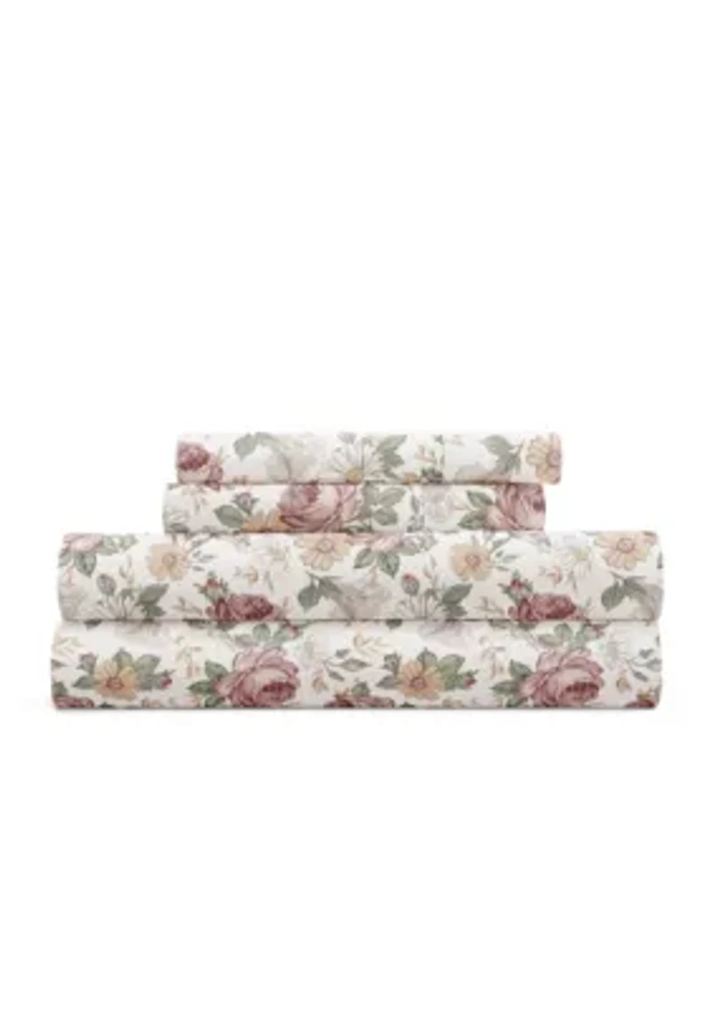 Sheet Set Patterned Microfiber Ultra Soft Bedding Blooming Floral