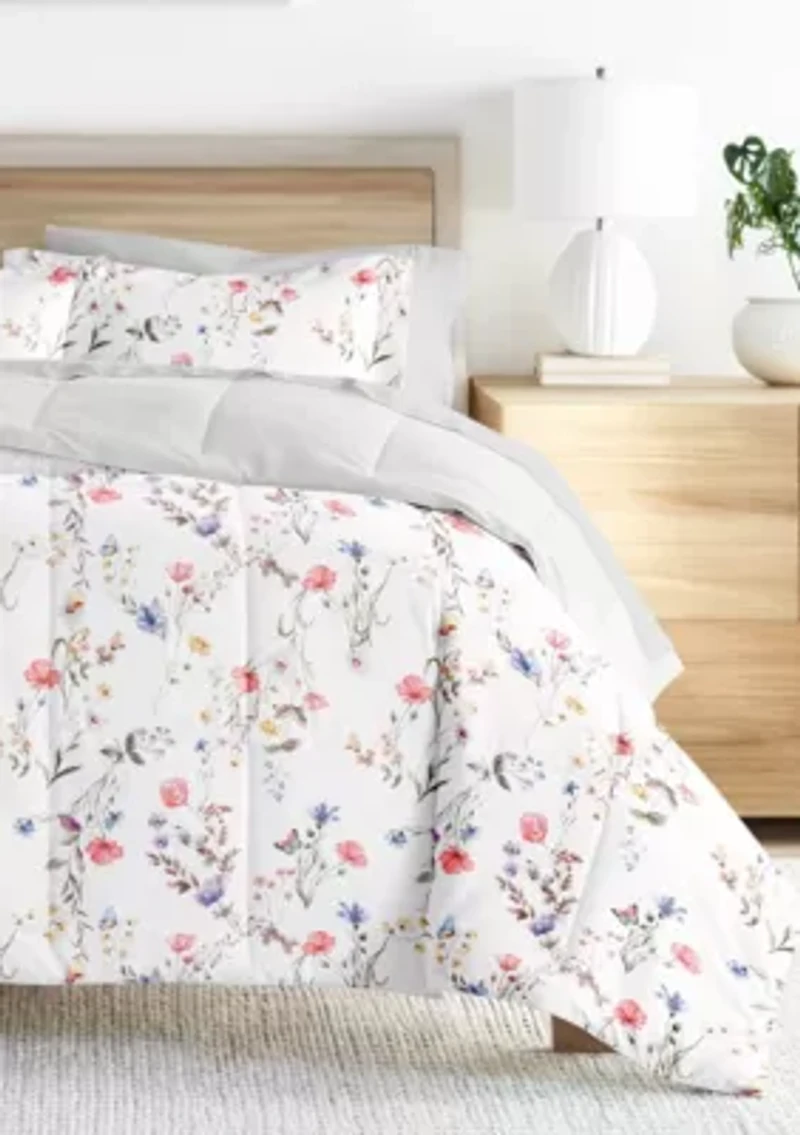 Bedding Bundle, Patterned Microfiber Comforter Set and Solid Sheet