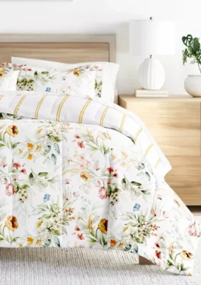Bedding Bundle, Patterned Microfiber Comforter Set and Solid Sheet