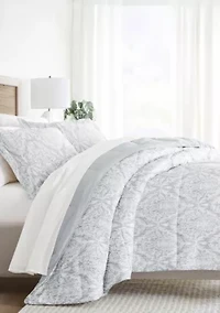 Bedding Bundle, Patterned Microfiber Comforter Set and Solid Sheet