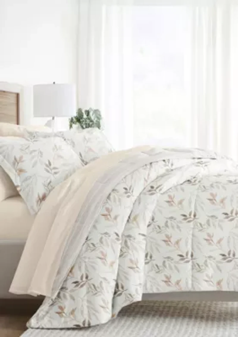 Bedding Bundle, Patterned Microfiber Comforter Set and Solid Sheet