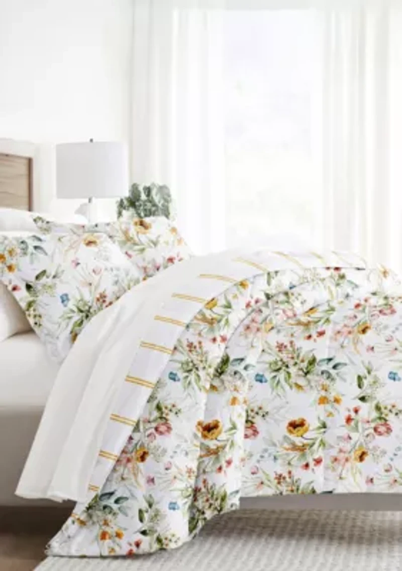 Bedding Bundle, Patterned Microfiber Comforter Set and Solid Sheet
