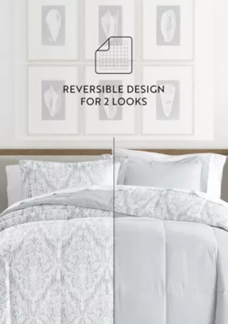 Bedding Bundle, Patterned Microfiber Comforter Set and Solid Sheet