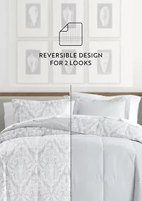 Bedding Bundle, Patterned Microfiber Comforter Set and Solid Sheet