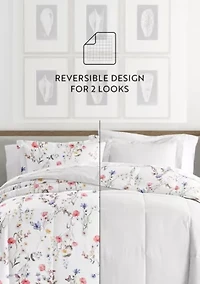 Bedding Bundle, Patterned Microfiber Comforter Set and Solid Sheet