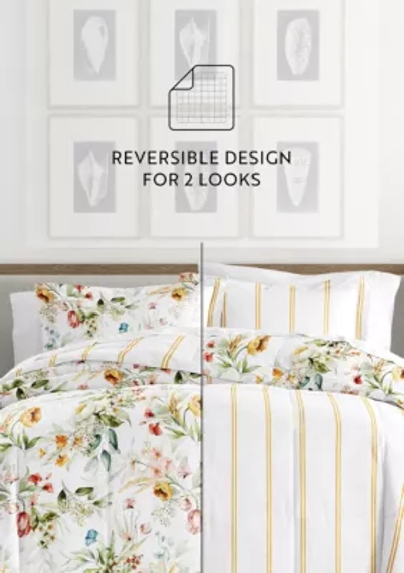Bedding Bundle, Patterned Microfiber Comforter Set and Solid Sheet