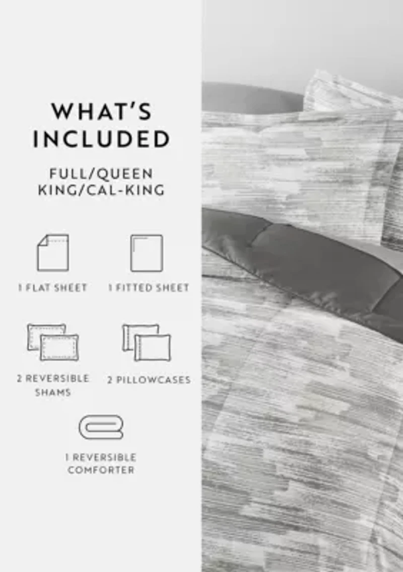 Bedding Bundle, Patterned Microfiber Comforter Set and Solid Sheet