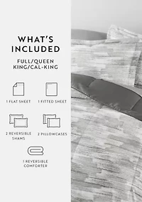 Bedding Bundle, Patterned Microfiber Comforter Set and Solid Sheet