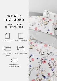 Bedding Bundle, Patterned Microfiber Comforter Set and Solid Sheet