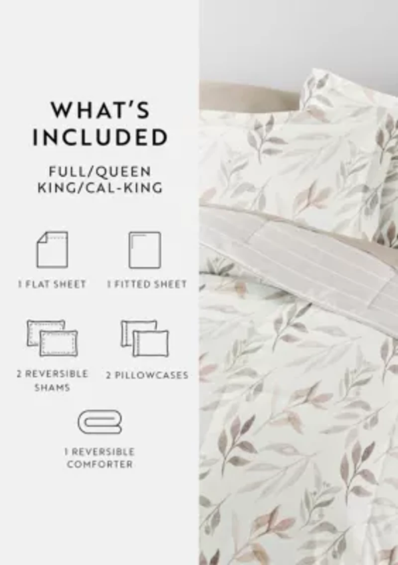 Bedding Bundle, Patterned Microfiber Comforter Set and Solid Sheet