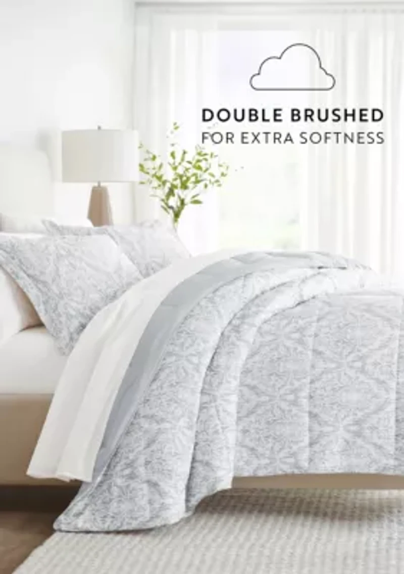 Bedding Bundle, Patterned Microfiber Comforter Set and Solid Sheet