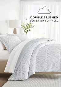 Bedding Bundle, Patterned Microfiber Comforter Set and Solid Sheet