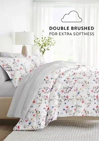 Bedding Bundle, Patterned Microfiber Comforter Set and Solid Sheet