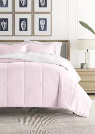 Bedding Bundle, Reversible Microfiber Comforter Set and Patterned Sheet