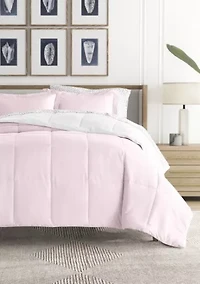 Bedding Bundle, Reversible Microfiber Comforter Set and Patterned Sheet